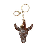 Rhinestone Steer Keychain